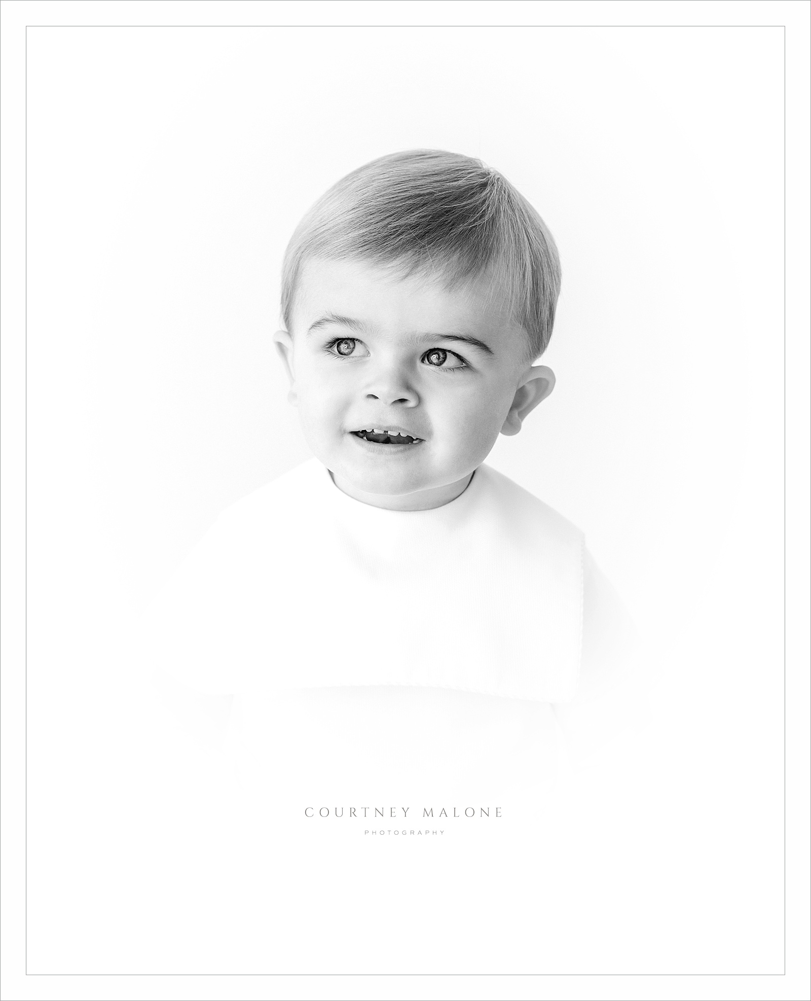 Traditional Heirloom Vignette Childrens Portraits Black and White