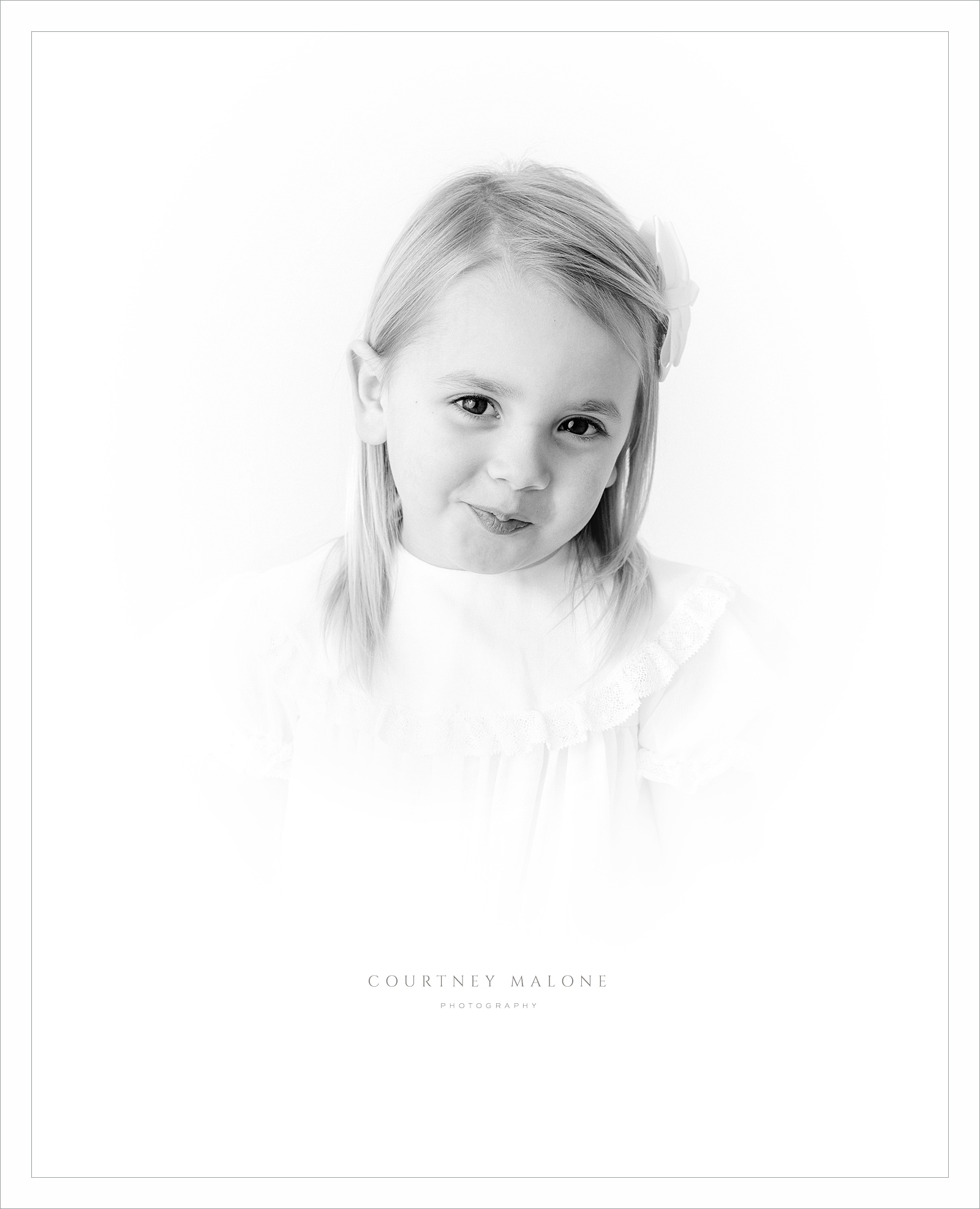 Traditional Vignette Childrens Portraits Black and White