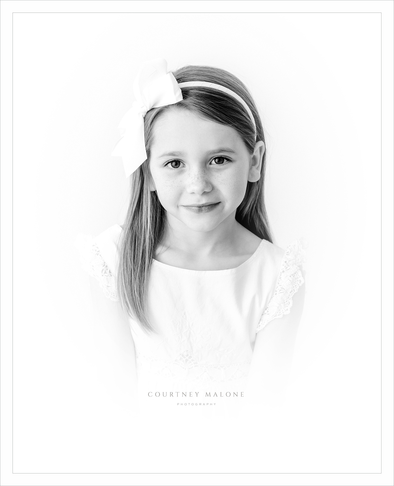 Traditional Vignette Childrens Portraits Black and White